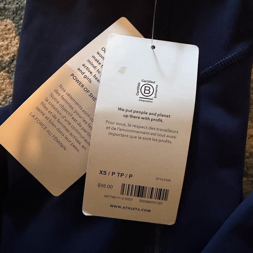 NWT Athleta Rainier Tights size XS Petite - Picture 2 of 3